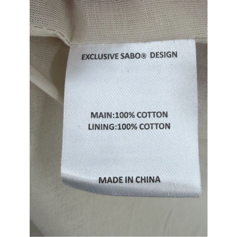 Sabo Ricardo stone tan midi dress womens L NWT milkmaid nautical vacation resort - Picture 3 of 6